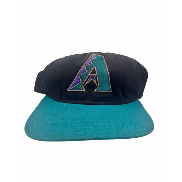 Vintage Arizona Diamondbacks Snapback Hat Logo 7 MLB Cap Purple Teal Black
